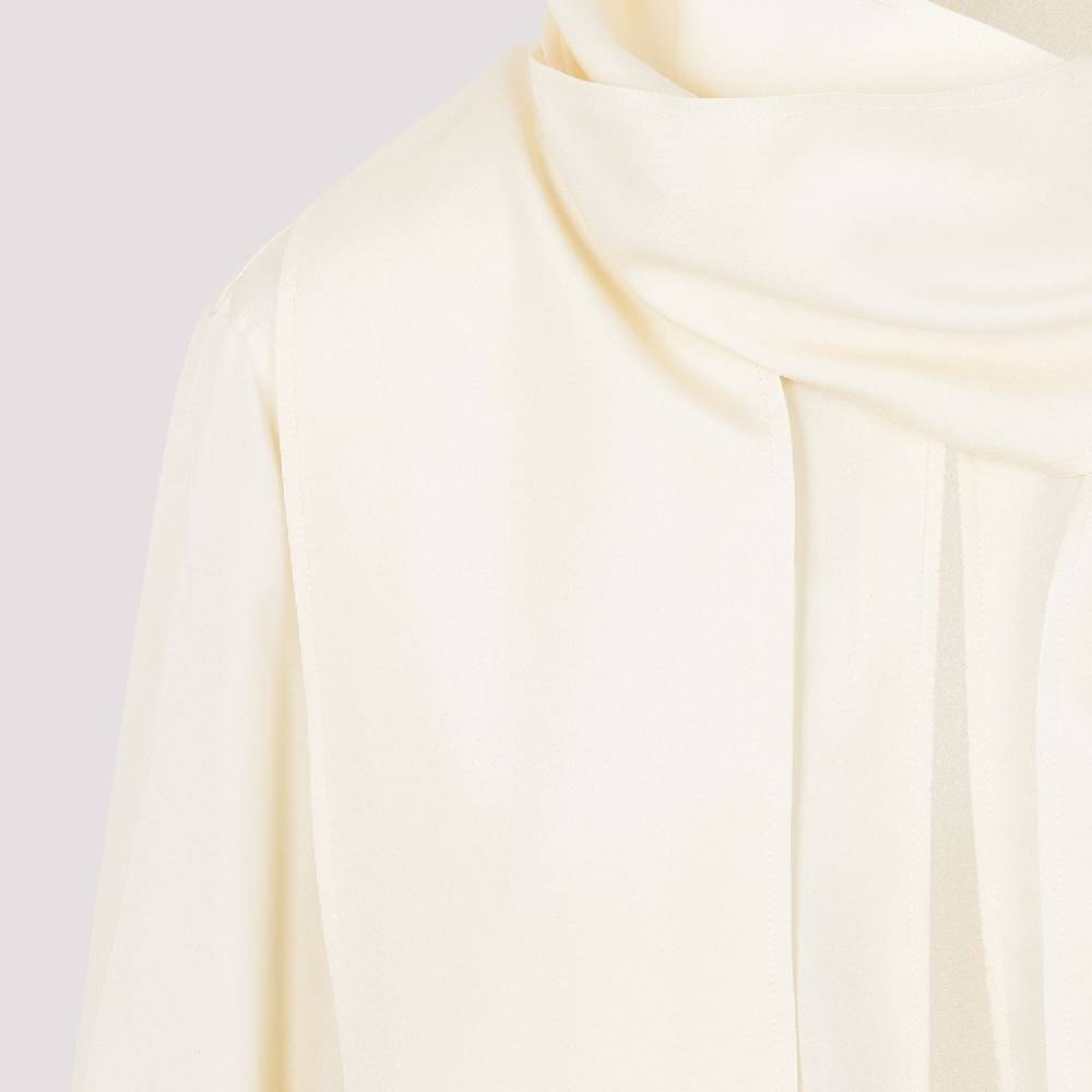 GIVENCHY  Blusa Givenchy in Seta Bianca con Fiocco Saldi