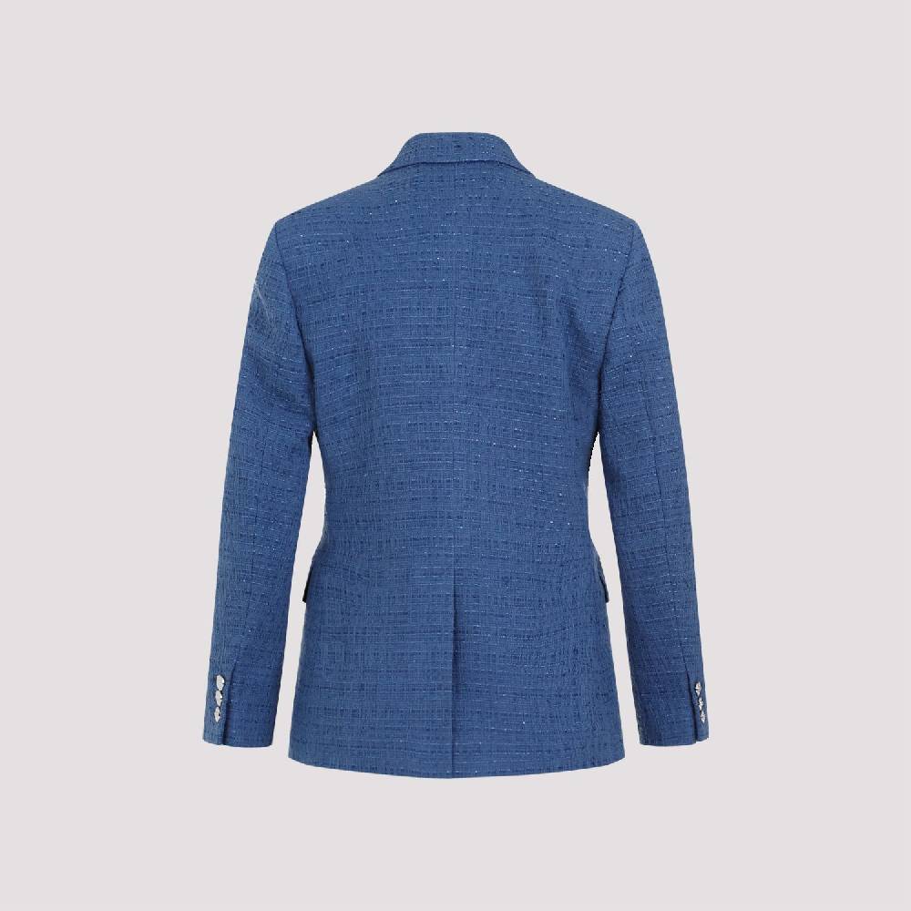 VERSACE  Blazer Tweed Cotone Blu Versace da Donna Super Saving Price