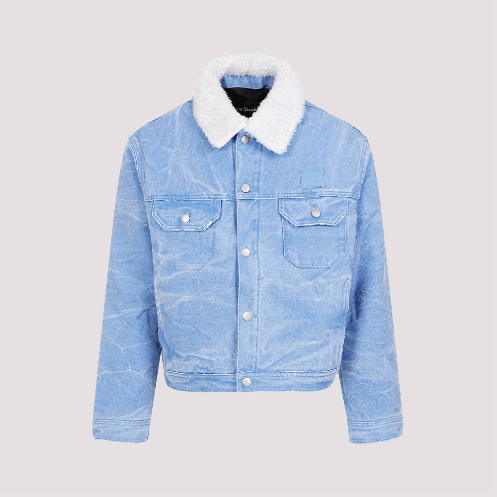 ACNE STUDIOS  Giacca di Cotone Blu Acne Studios con Collo Rimovibile Offerta settimanale