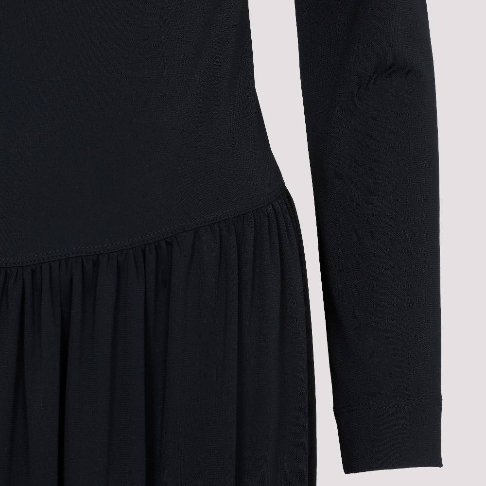 LANVIN  Abito Midi Drappeggiato Nero LANVIN con Spilla I Più Venduti