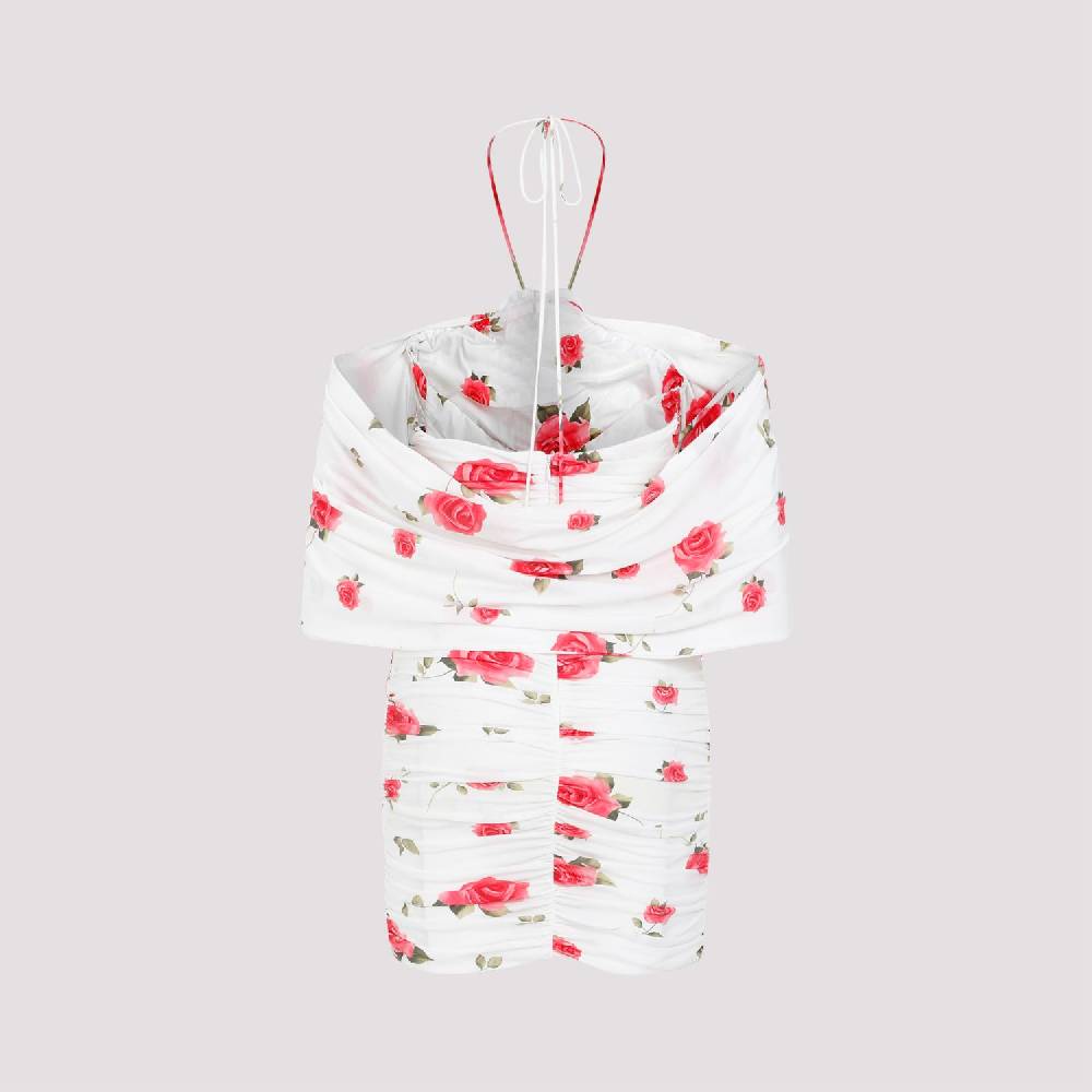 MAGDA BUTRYM  Mini Abito Bianco Crema con Rose di MAGDA BUTRYM Vendite Flash
