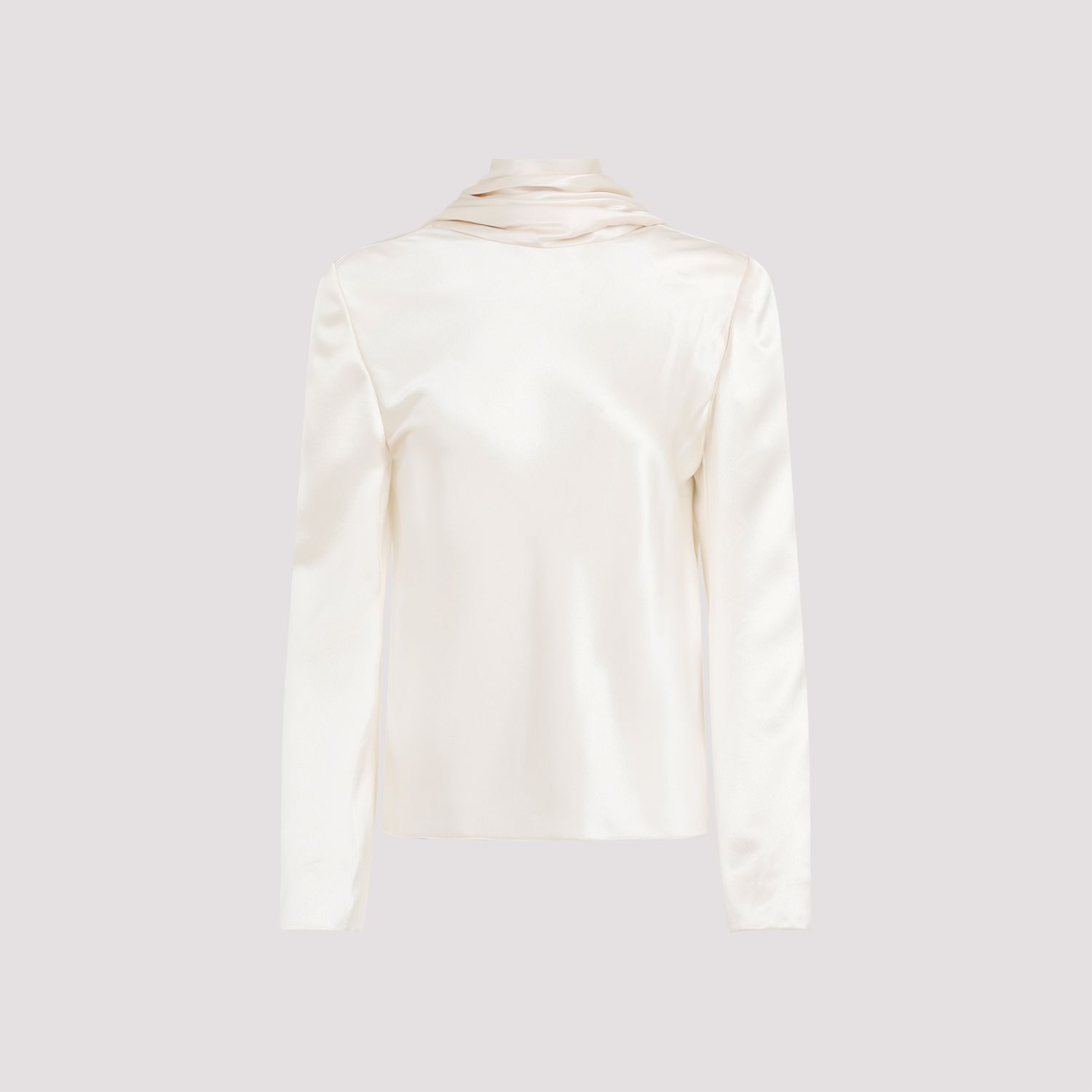 SAINT LAURENT  Blusa Drappeggiata in Seta Saint Laurent - Color Carne Pezzi Unici