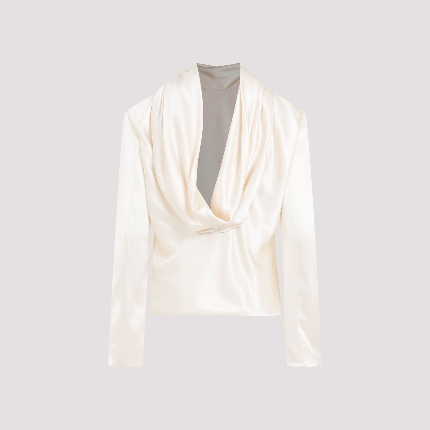 SAINT LAURENT  Blusa Drappeggiata in Seta Saint Laurent - Color Carne Pezzi Unici
