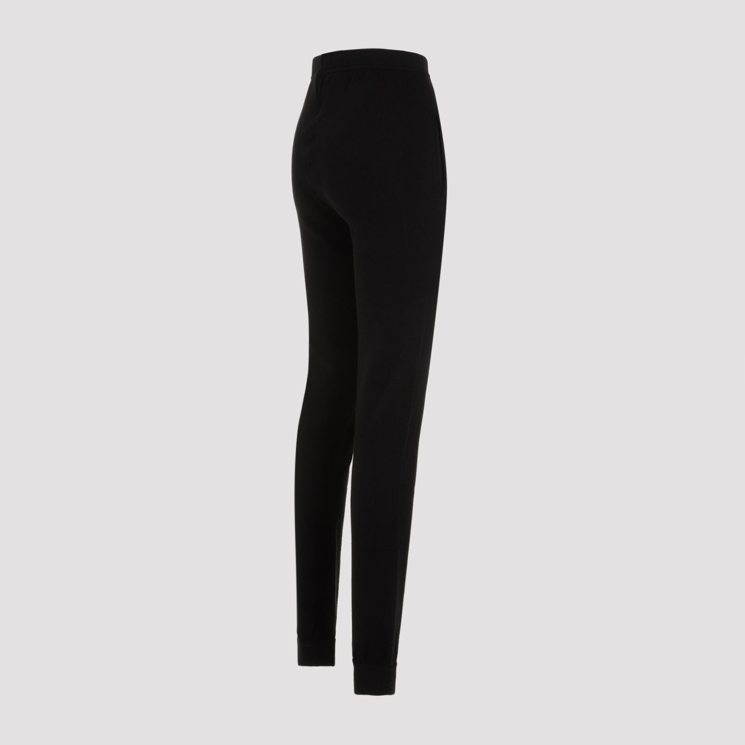 SAINT LAURENT  Leggings in Cashmere Nero a Vita Alta Saint Laurent Qualità Garantita