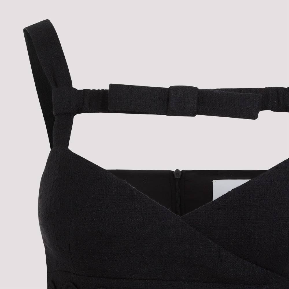 PATOU  Abito Mini Nero in Cotone con Fiocco PATOU Shopping Online
