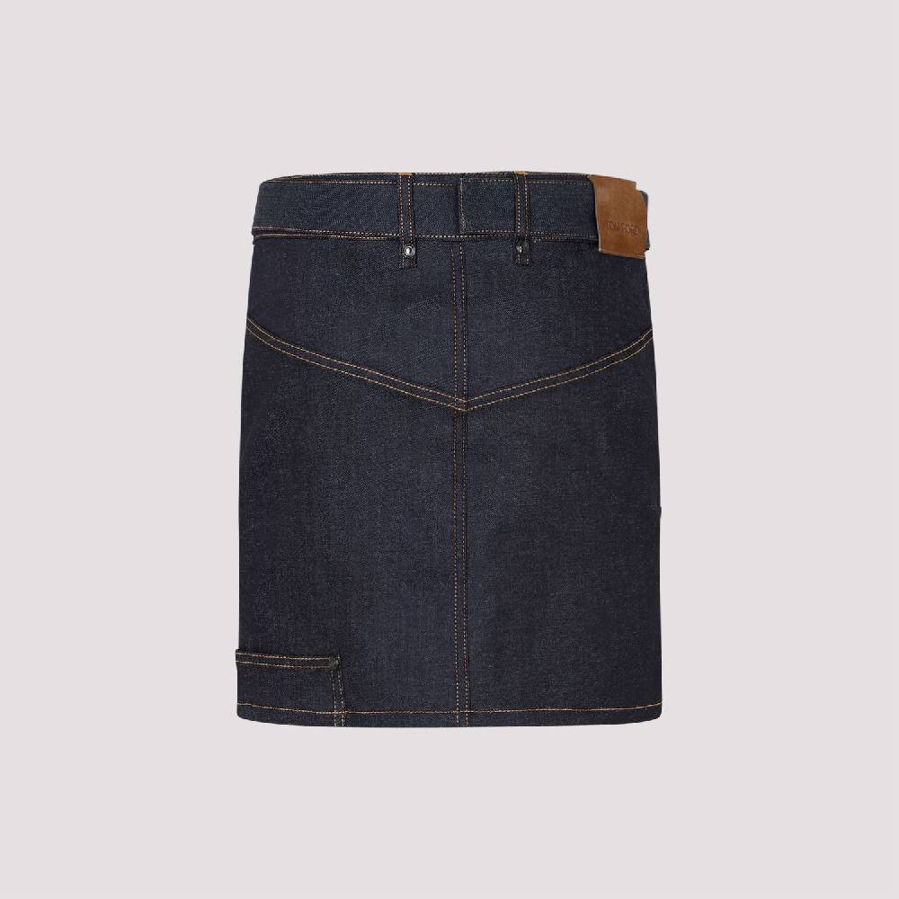 TOM FORD  Gonna Denim Blu in Cotone Misto Tom Ford Sconti questo mese