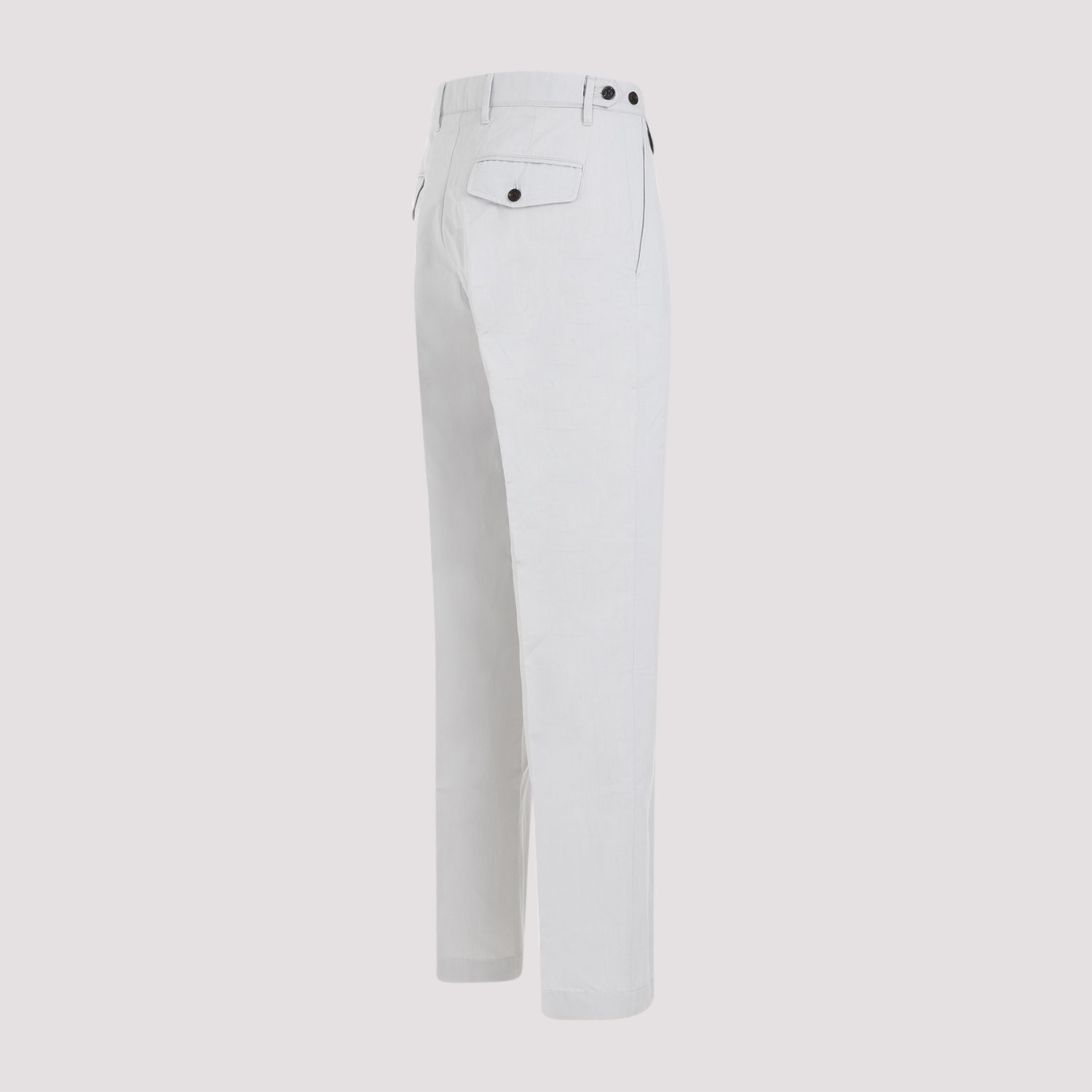 DUNHILL  Chino Piegati Grigio Cotone-Lino Uomo Dunhill Sconto