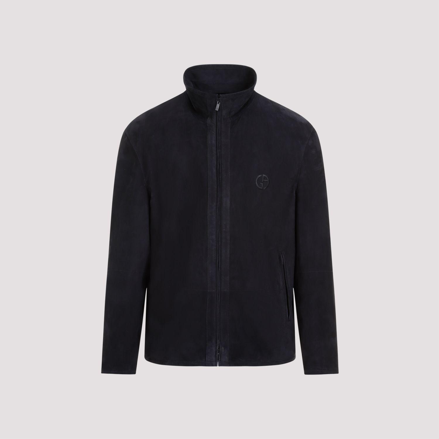 GIORGIO ARMANI  Giubbotto in Pelle Scamosciata Blu Uomo Giorgio Armani Offerta
