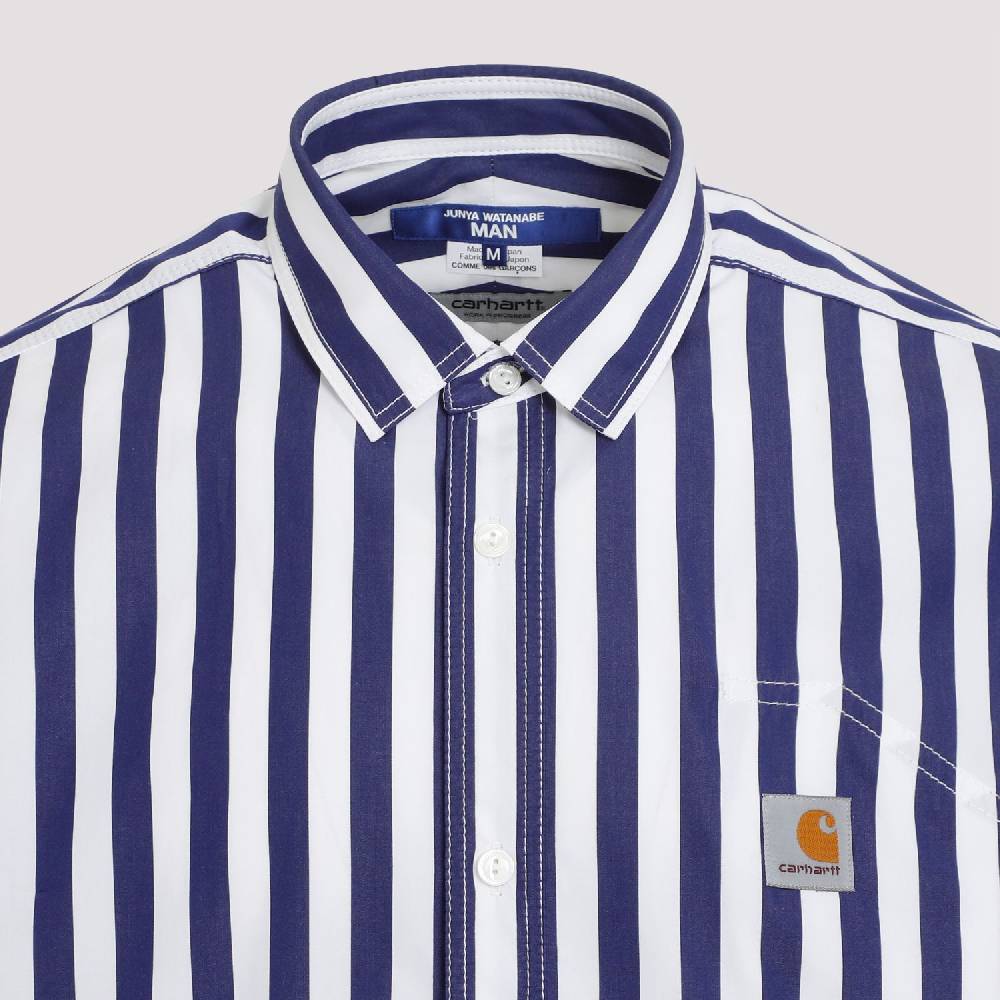 JUNYA WATANABE  Camicia a Righe Cotone Junya Watanabe - Bianco/Marina Online