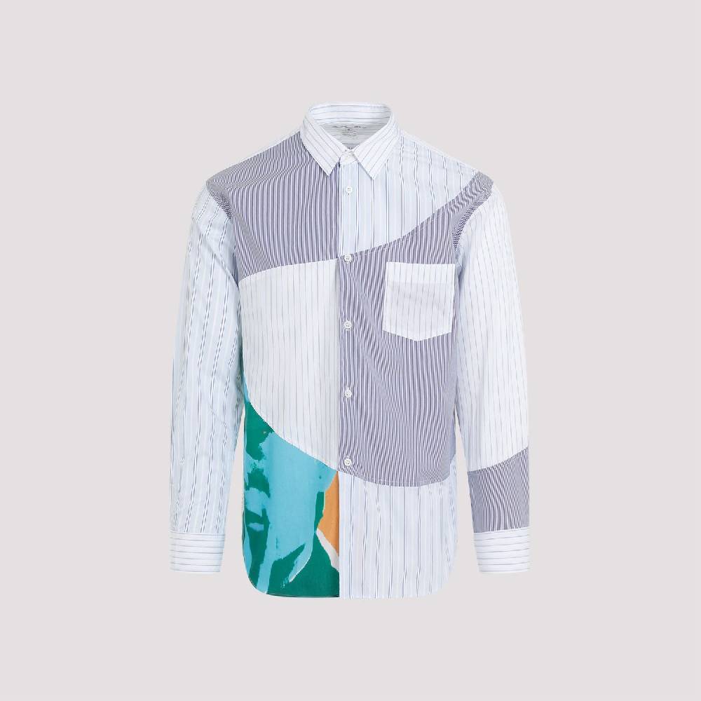 COMME DES GARÇONS SHIRT  Camicia Uomo Patchwork Blu in Cotone - COMME DES GARÇONS SHIRT Vendita Calda