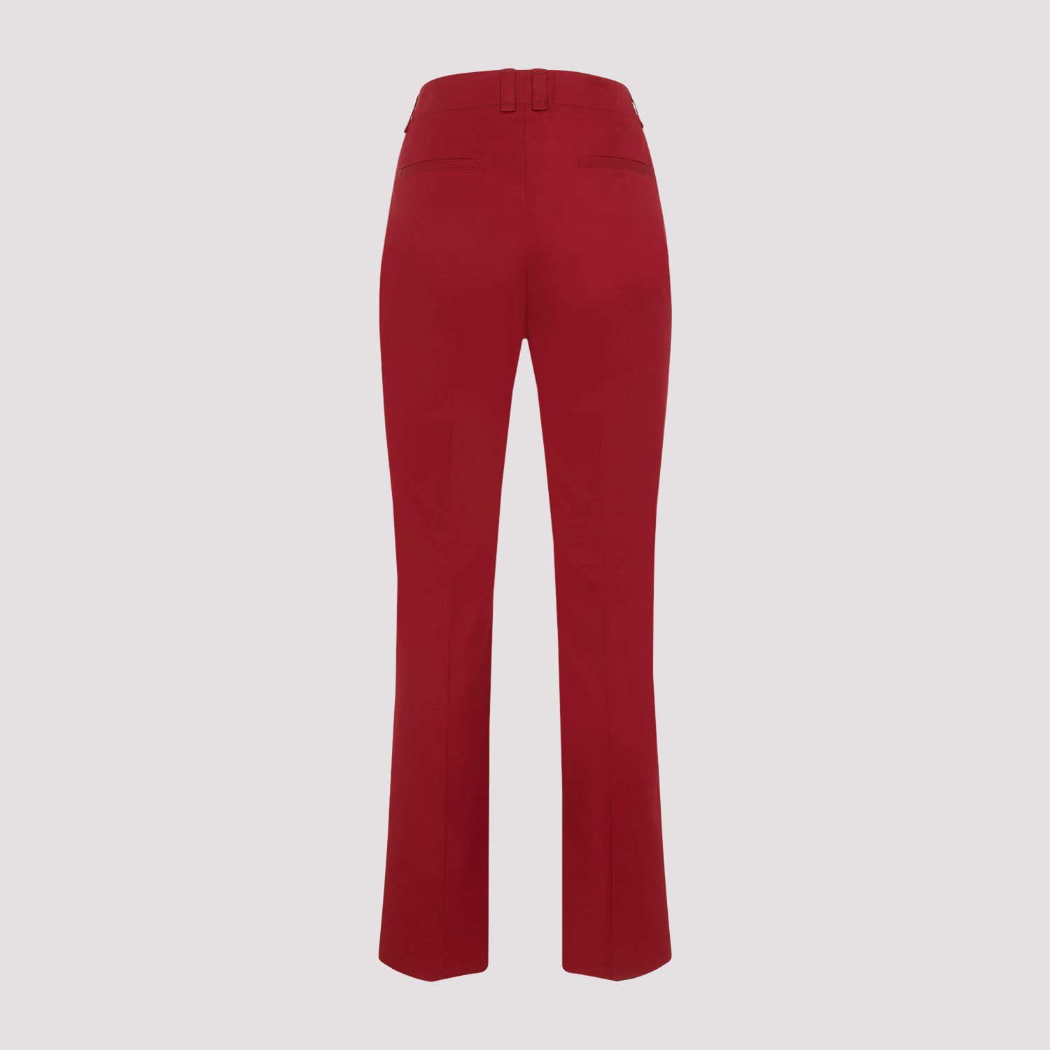 SAINT LAURENT  Pantaloni Donna Cotone Rosso a Vita Alta Saint Laurent Vendita Economica
