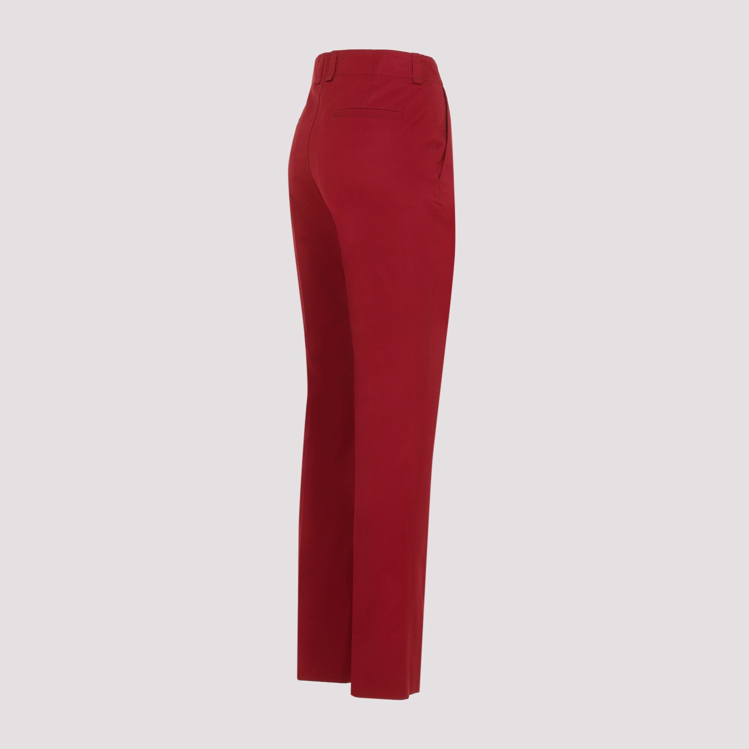 SAINT LAURENT  Pantaloni Donna Cotone Rosso a Vita Alta Saint Laurent Vendita Economica