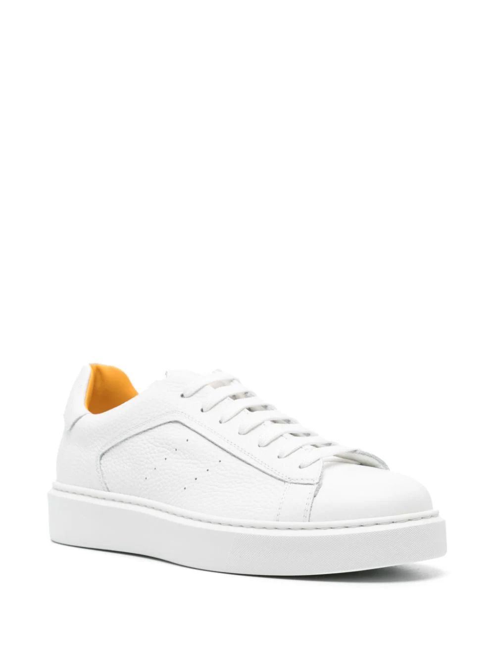 DOUCAL'S  Sneakers in Pelle Tumbled Doucal's - Scarpe Uomo Bianche Saldi Di Fabbrica