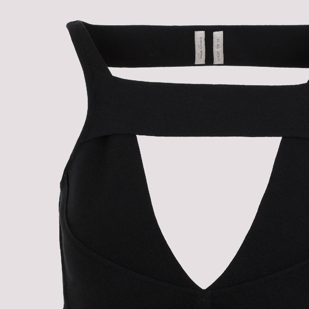 RICK OWENS  Abito Mini Maglia Nero Senza Schiena Rick Owens - Mix di Viscosa Nuova
