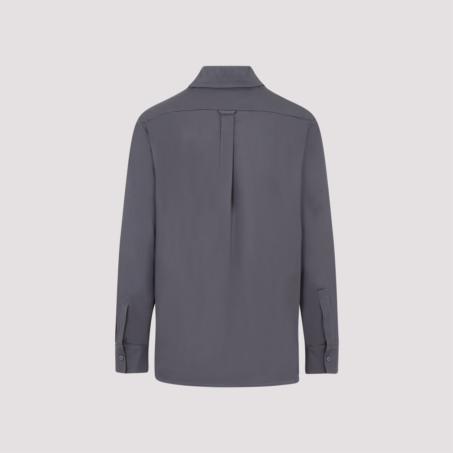 PALM ANGELS  Camicia in Cotone Antracite Palm Angels con Fascia Logo 2025