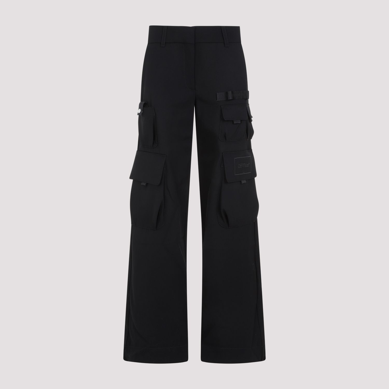 OFF-WHITE  Pantaloni Cargo in Lana Vergine Off-White per Donna In Linea