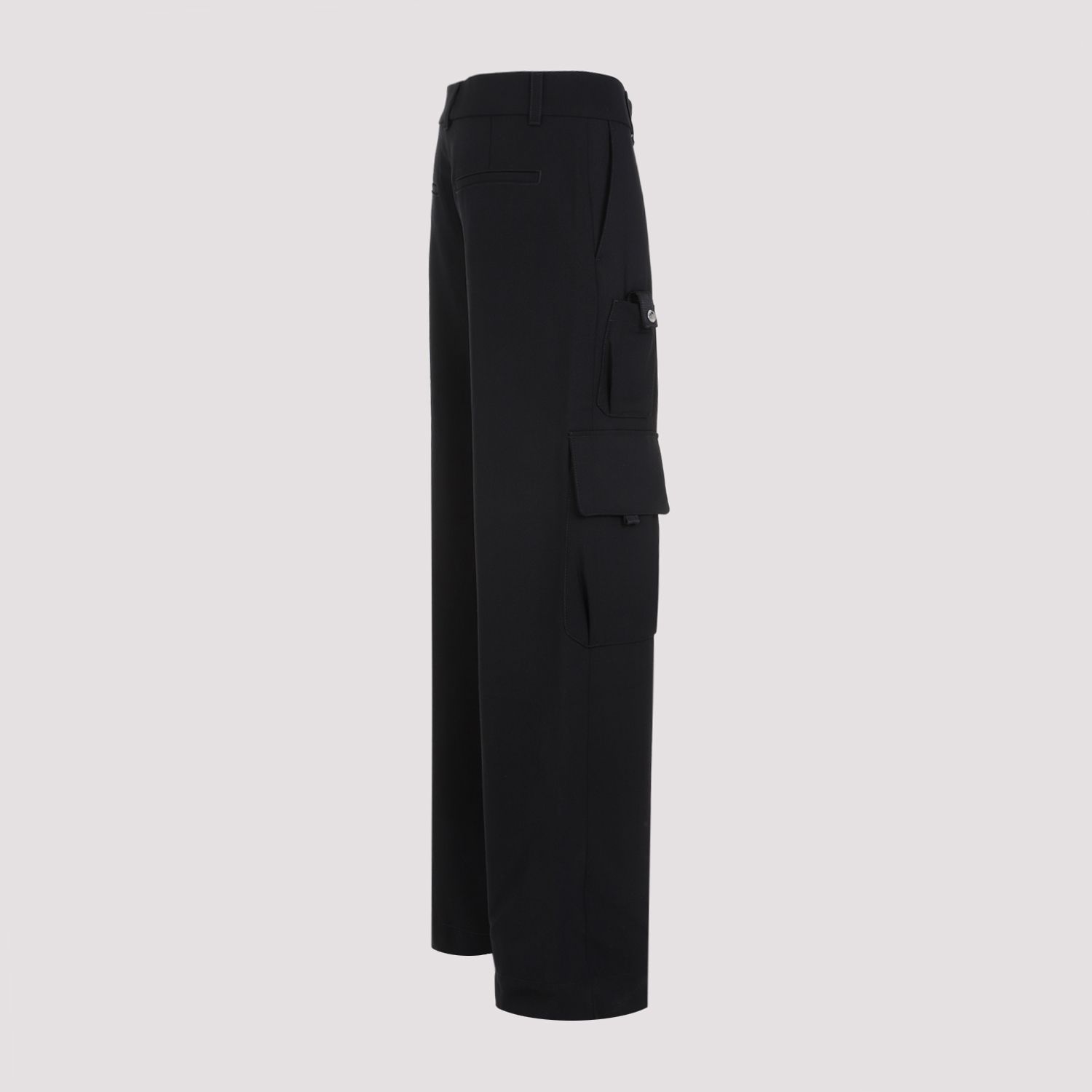 OFF-WHITE  Pantaloni Cargo in Lana Vergine Off-White per Donna In Linea
