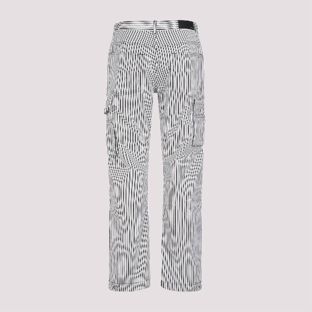 AMIRI  Pantaloni Carpenter in Cotone a Righe Nere Amiri Nuovo