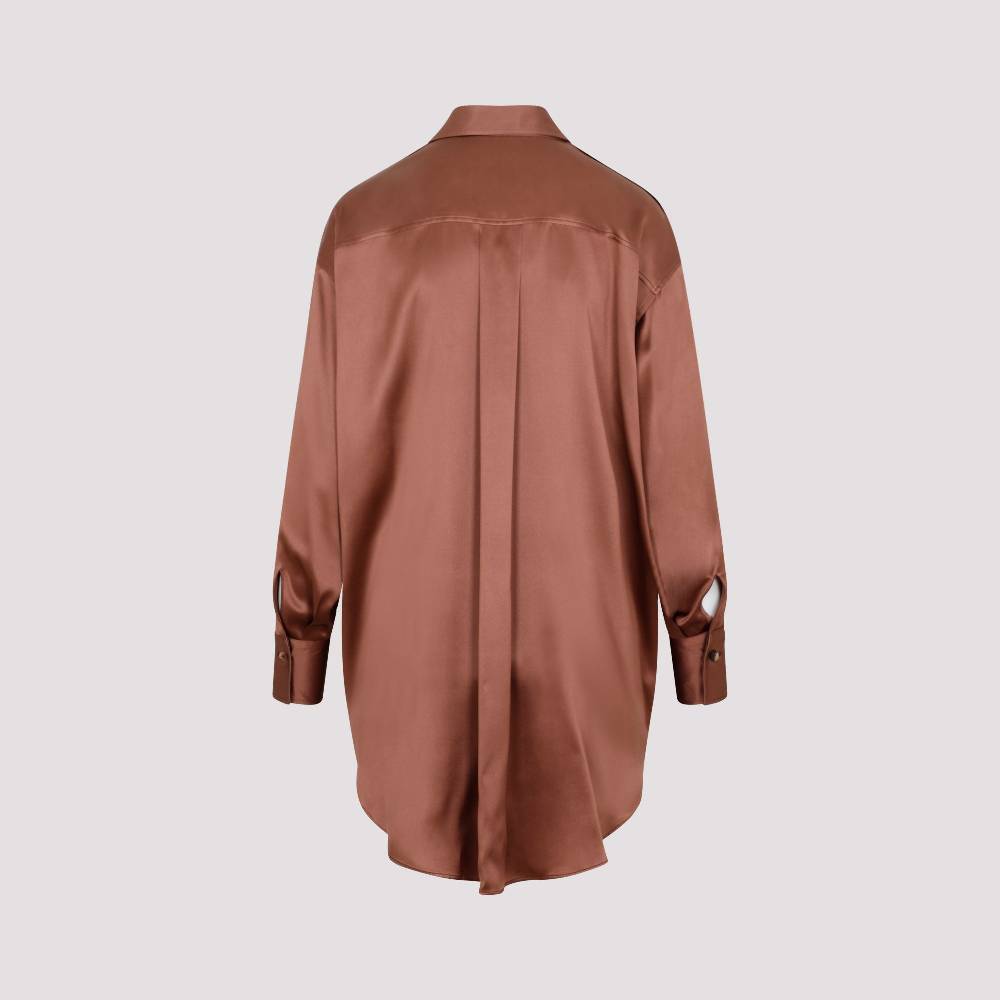 BRUNELLO CUCINELLI  Camicia Marrone in Seta Brunello Cucinelli da Donna Qualità