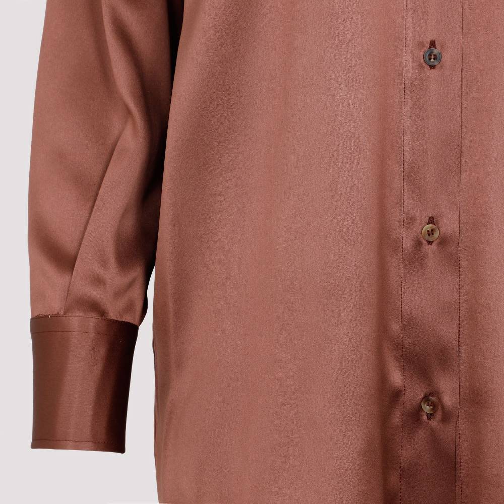 BRUNELLO CUCINELLI  Camicia Marrone in Seta Brunello Cucinelli da Donna Qualità