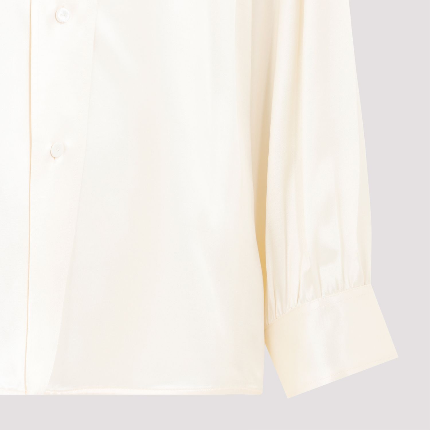 JIL SANDER  Camicia Satinata Beige Jil Sander in Viscosa con Bottoni Argento Promozione
