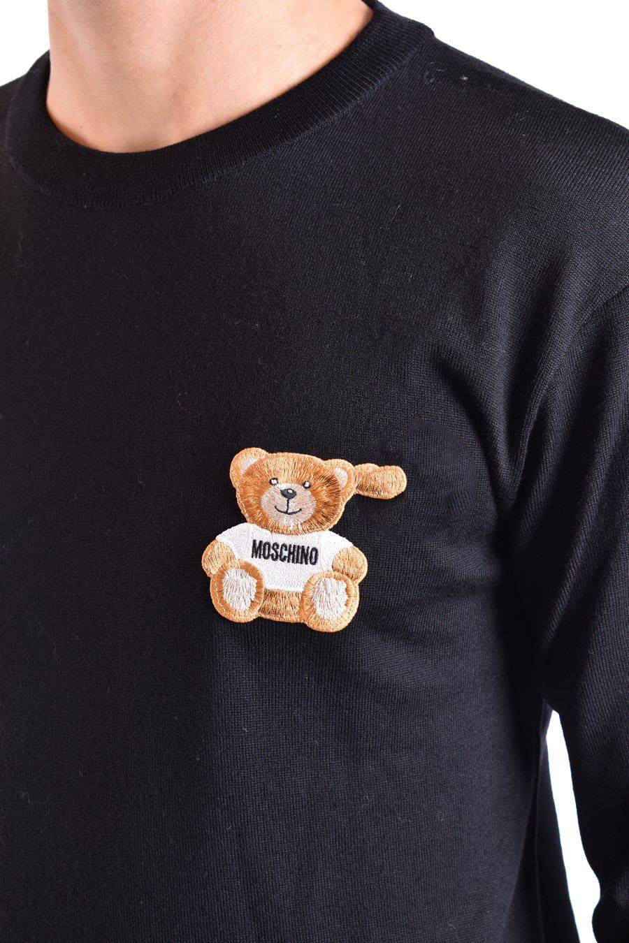 MOSCHINO  Maglione di Lana Nero Moschino Uomo V0902 7000555 Nuova