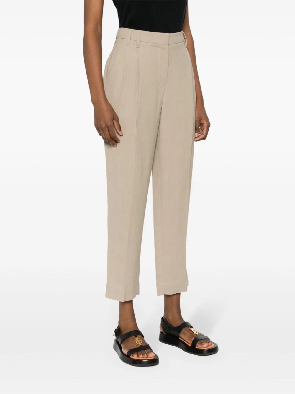 BRUNELLO CUCINELLI  Pantaloni Donna in Misto Lino Beige Brunello Cucinelli Italy