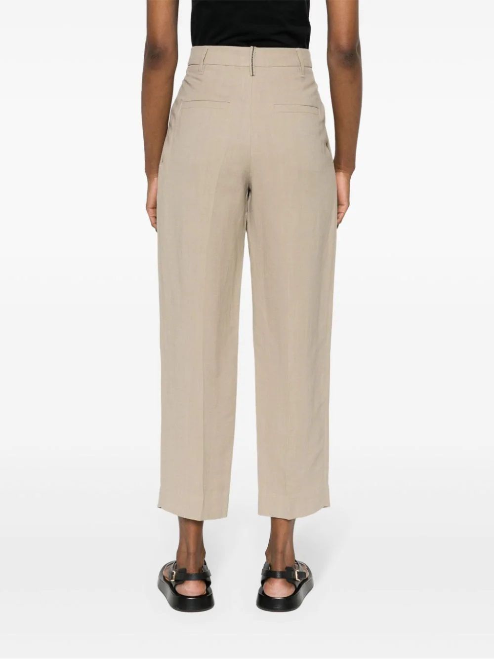 BRUNELLO CUCINELLI  Pantaloni Donna in Misto Lino Beige Brunello Cucinelli Italy