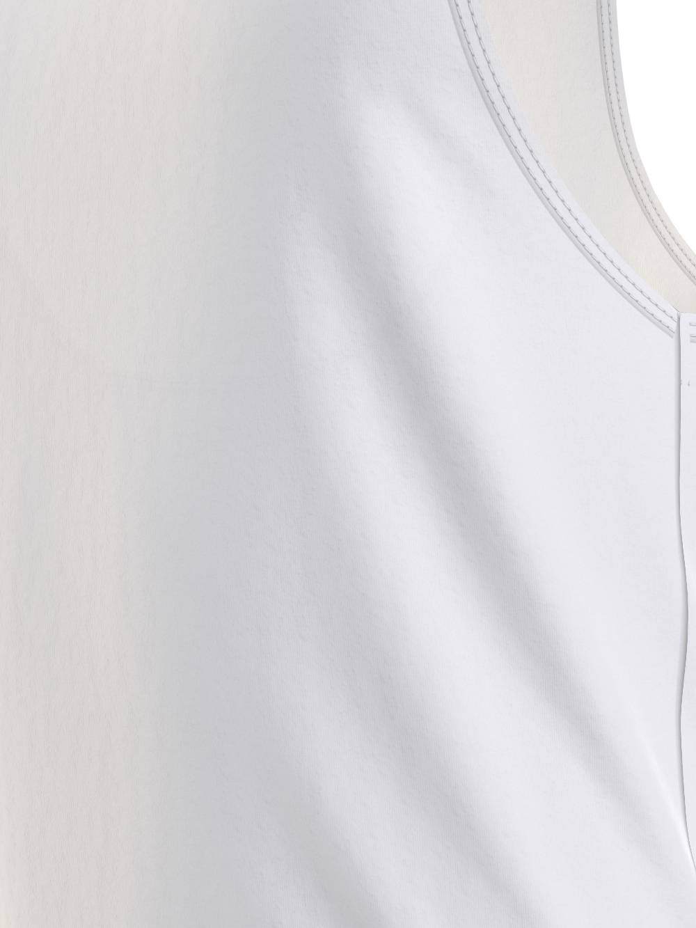 CALVIN KLEIN  T-Shirt Uomo Calvin Klein Bianca in Cotone e Lino Nuovo