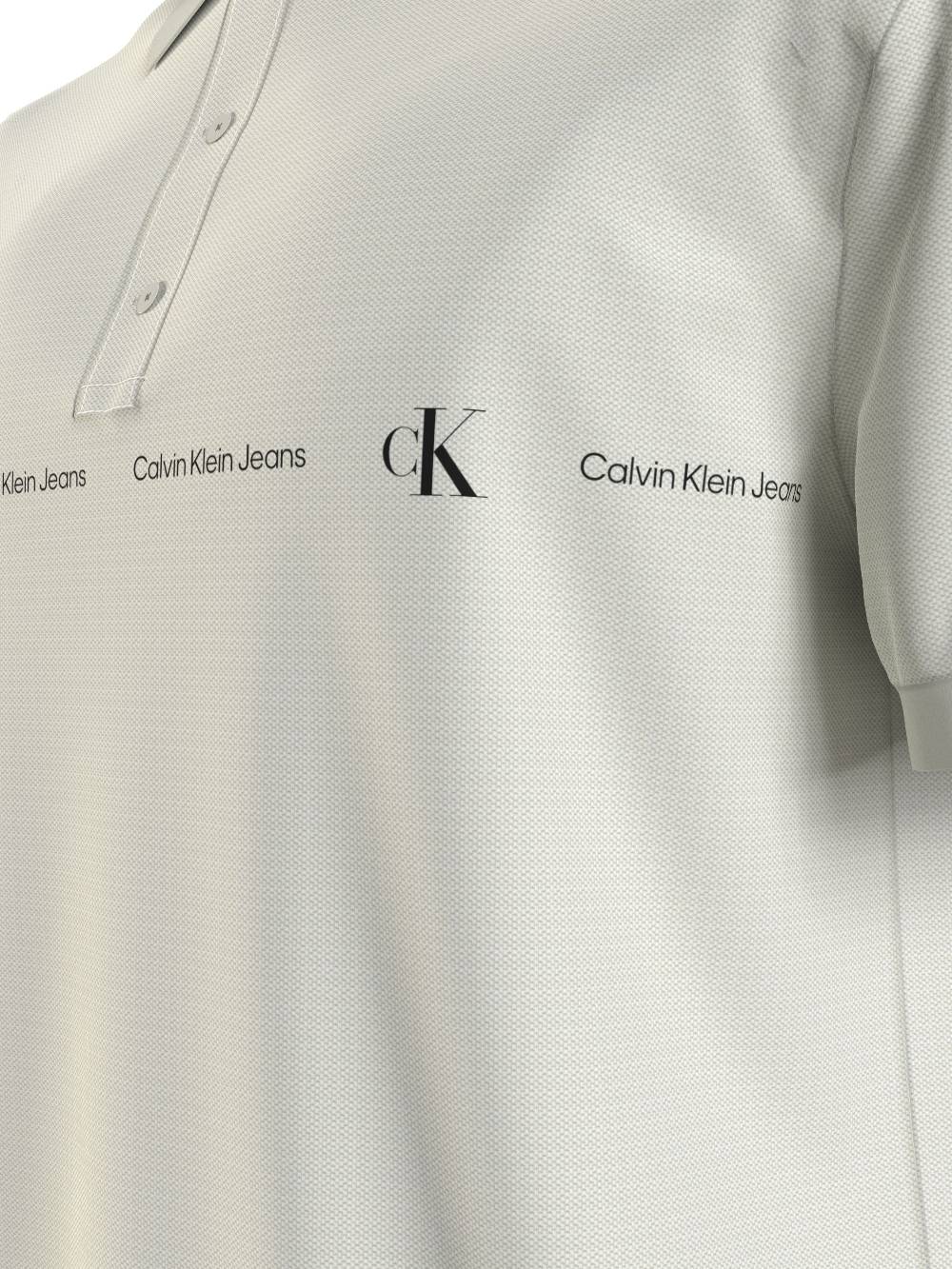 CALVIN KLEIN  Polo Calvin Klein Bianca in Cotone Elasticizzato Uomo Soddisfazione Garantita