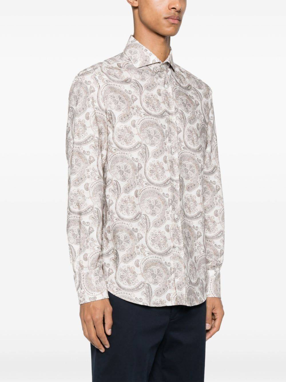 BRUNELLO CUCINELLI  Camicia Uomo Cotone Beige Brunello Cucinelli Affare Del Giorno