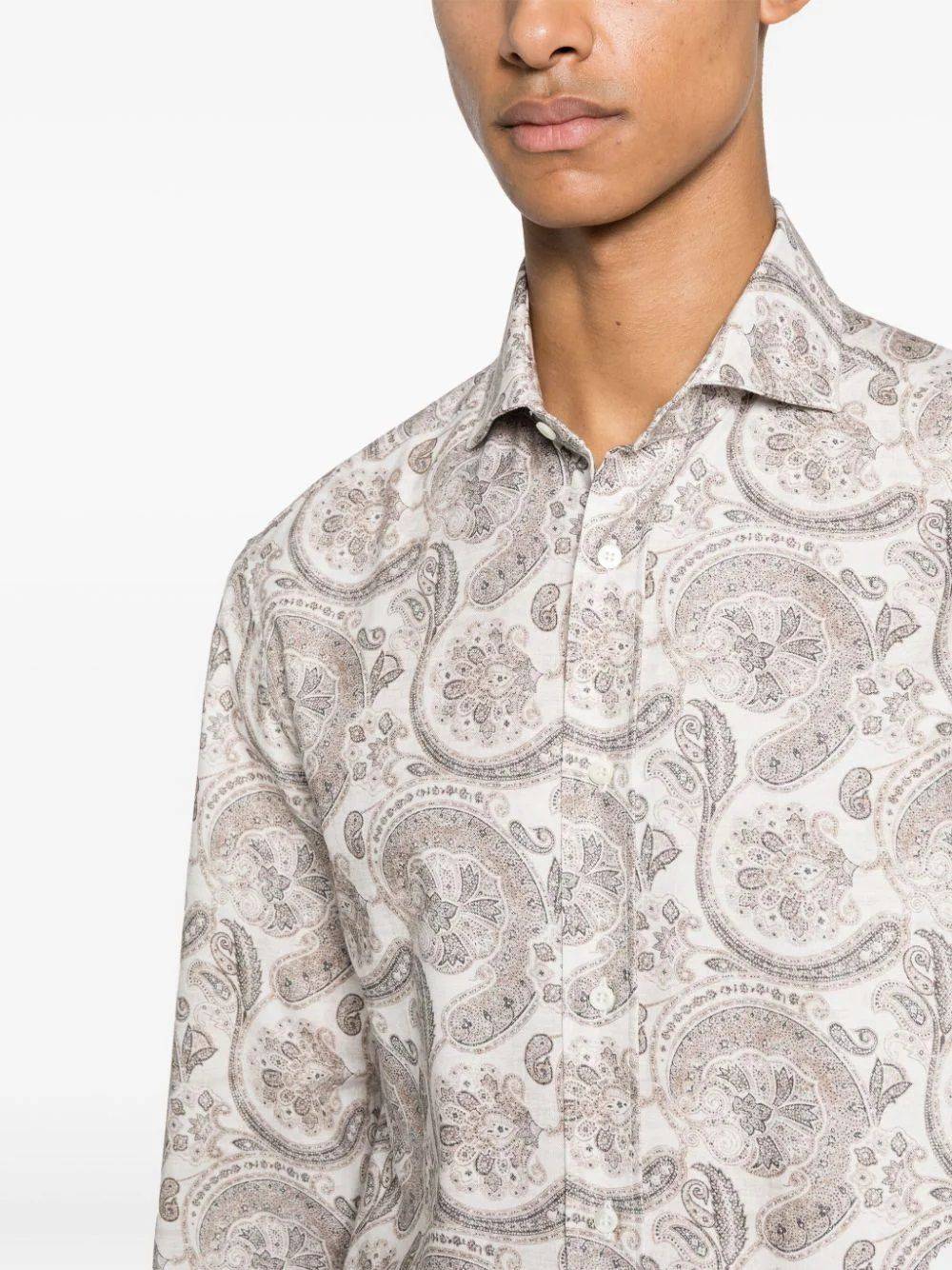 BRUNELLO CUCINELLI  Camicia Uomo Cotone Beige Brunello Cucinelli Affare Del Giorno