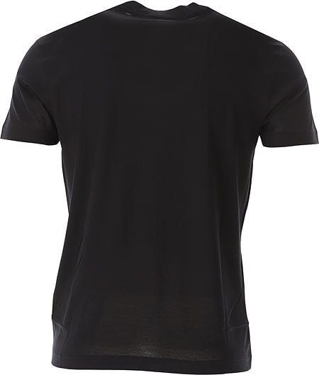 EMPORIO ARMANI  T-Shirt Uomo Emporio Armani in Lyocell e Cotone Nero Saldi Di Fabbrica