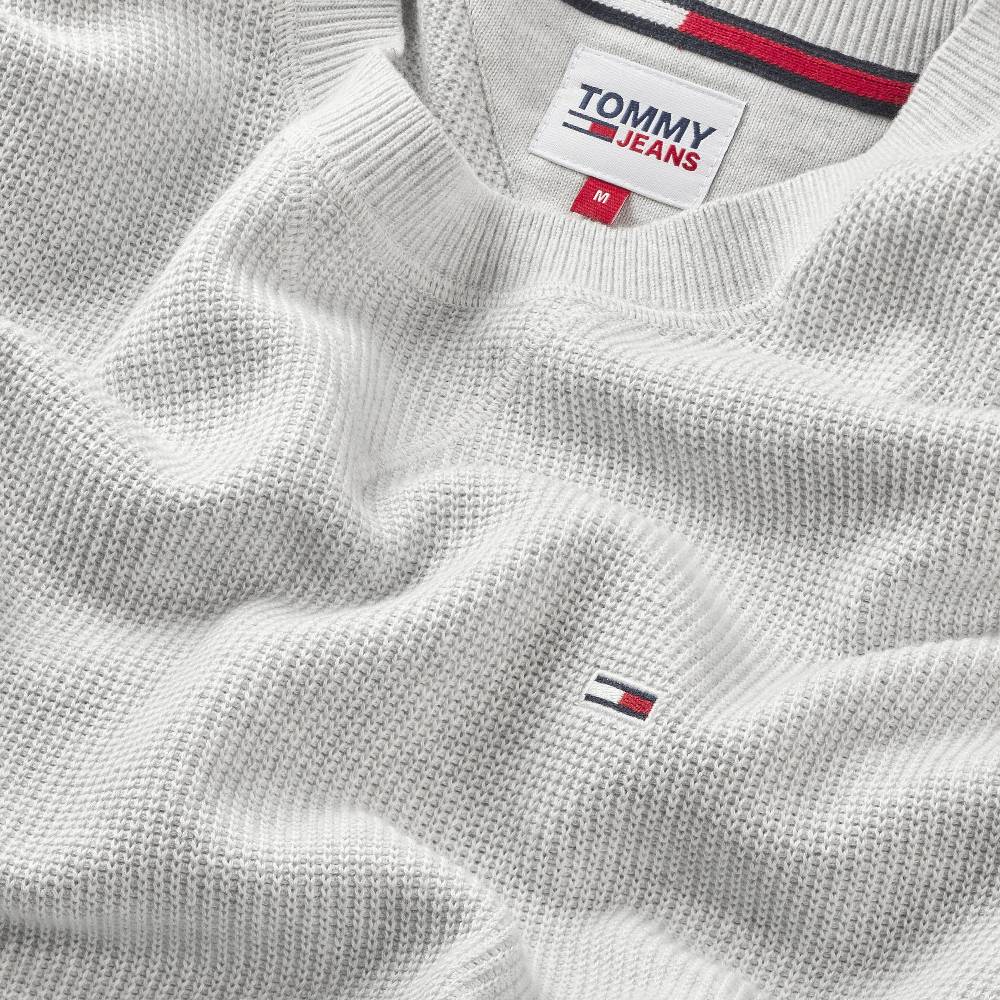 TOMMY JEANS  Felpa Grigia di Cotone Tommy Jeans Uomo Consegna Veloce