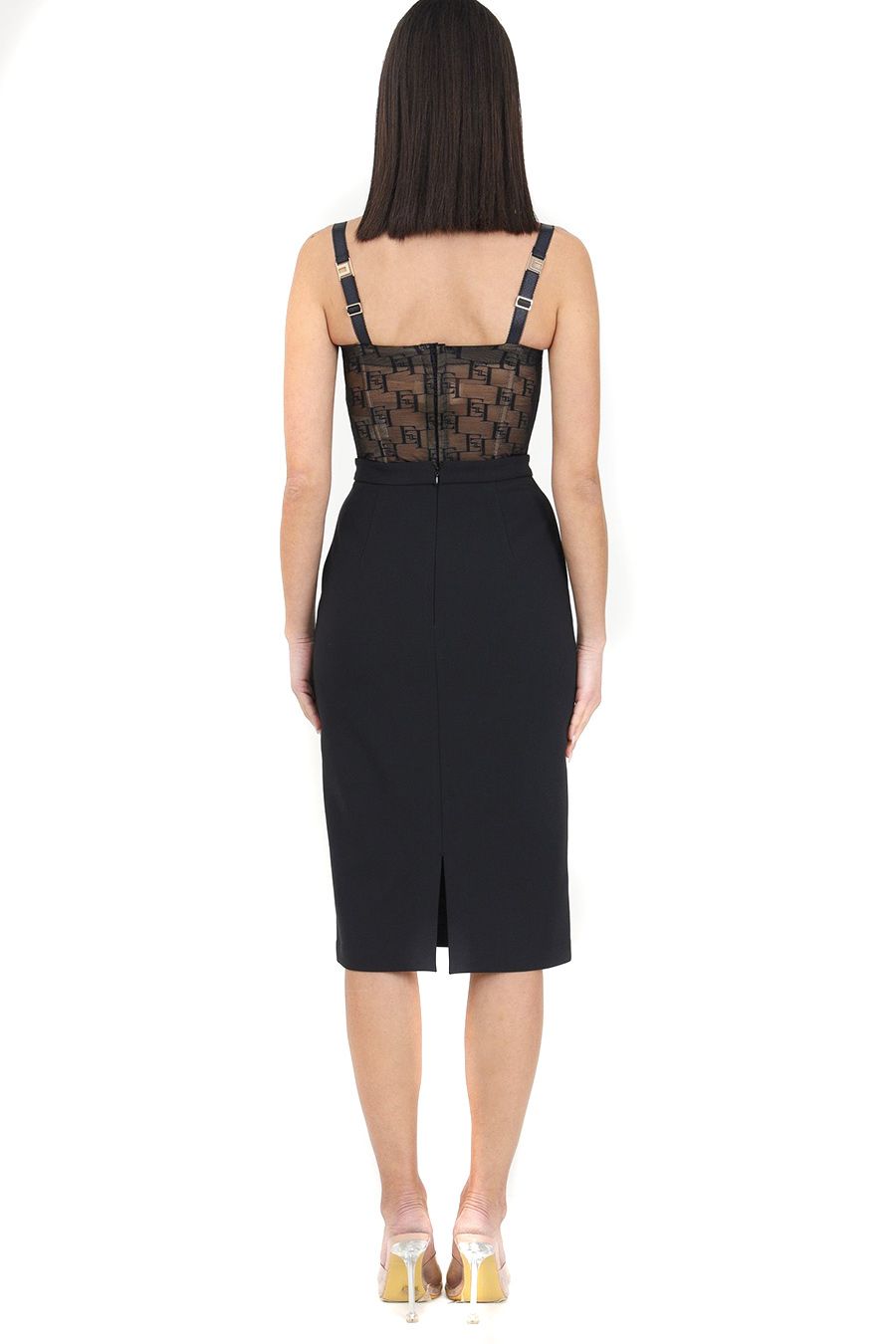 ELISABETTA FRANCHI  Gonna Nera in Poliestere Elisabetta Franchi da Donna Offerte