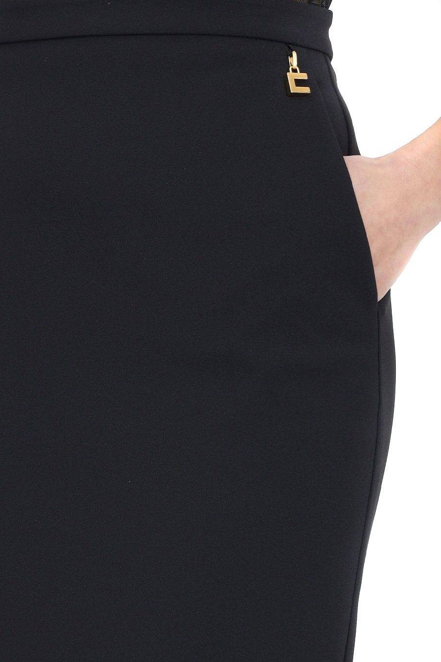 ELISABETTA FRANCHI  Gonna Nera in Poliestere Elisabetta Franchi da Donna Offerte