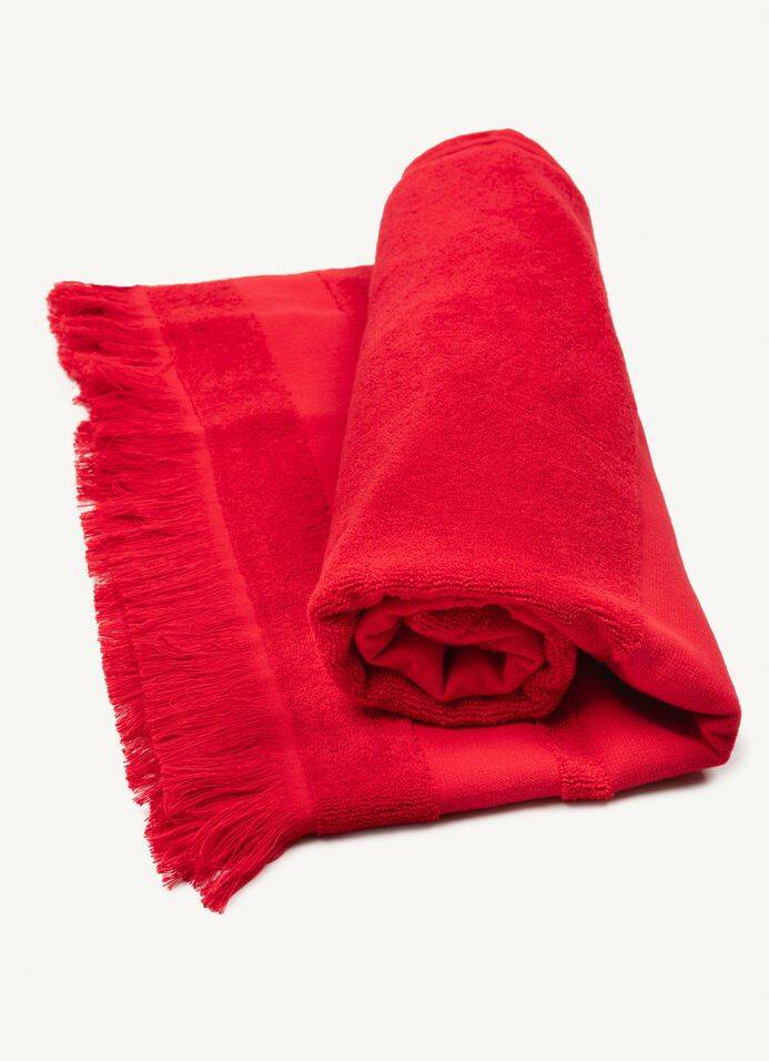 COLMAR  Asciugamano da Spiaggia Rosso in Cotone Unisex Colmar con Frange Vendita Calda