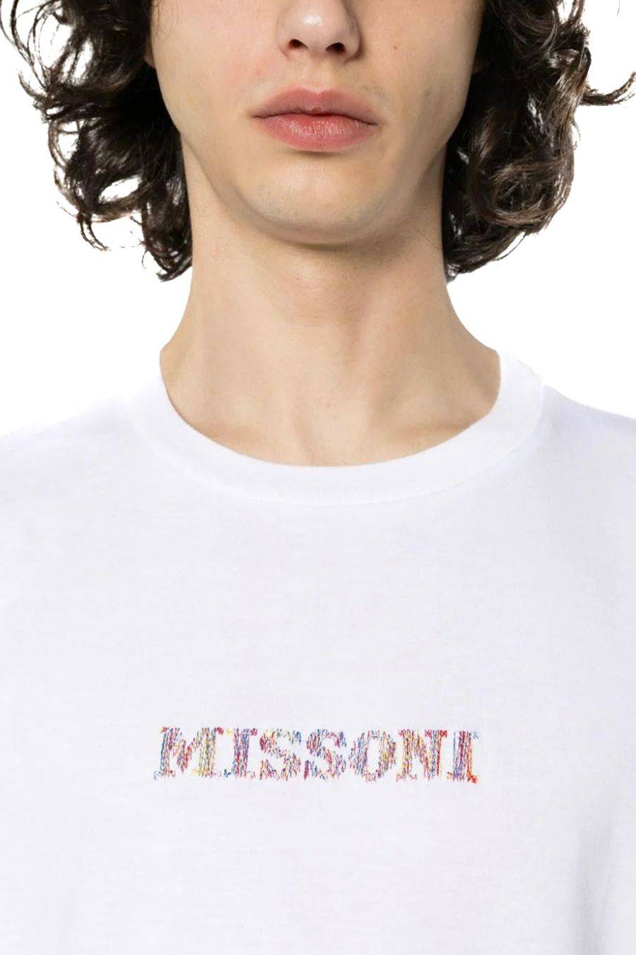 MISSONI  T-Shirt Bianca in Cotone Missoni da Uomo In Saldo