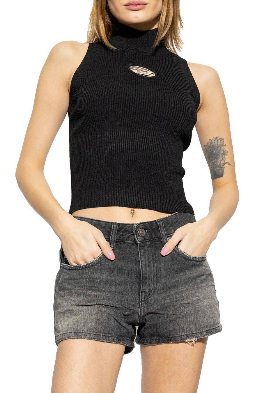 DIESEL  Top Nero in Cotone Diesel da Donna - A13020 0DLAX9XX Qualità
