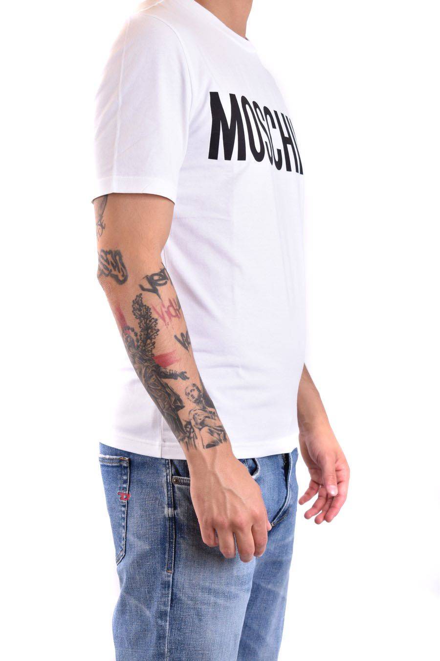 MOSCHINO  Polo Bianca in Cotone da Uomo Moschino A0702 20391001 Vendita