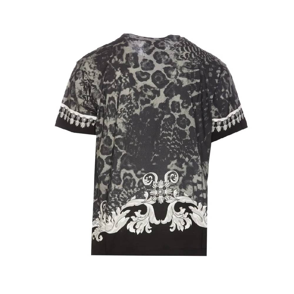 VERSACE JEANS COUTURE  T-Shirt Nera in Cotone Versace Jeans Couture Uomo Soddisfazione Garantita