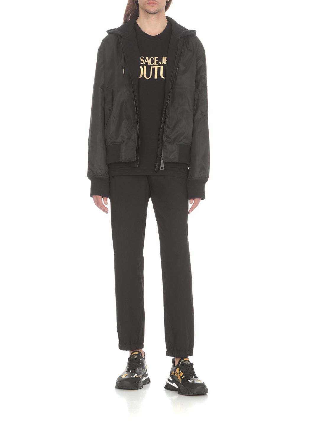 VERSACE JEANS COUTURE  Felpa Versace Jeans Couture in Cotone Nero Uomo Qualità Garantita