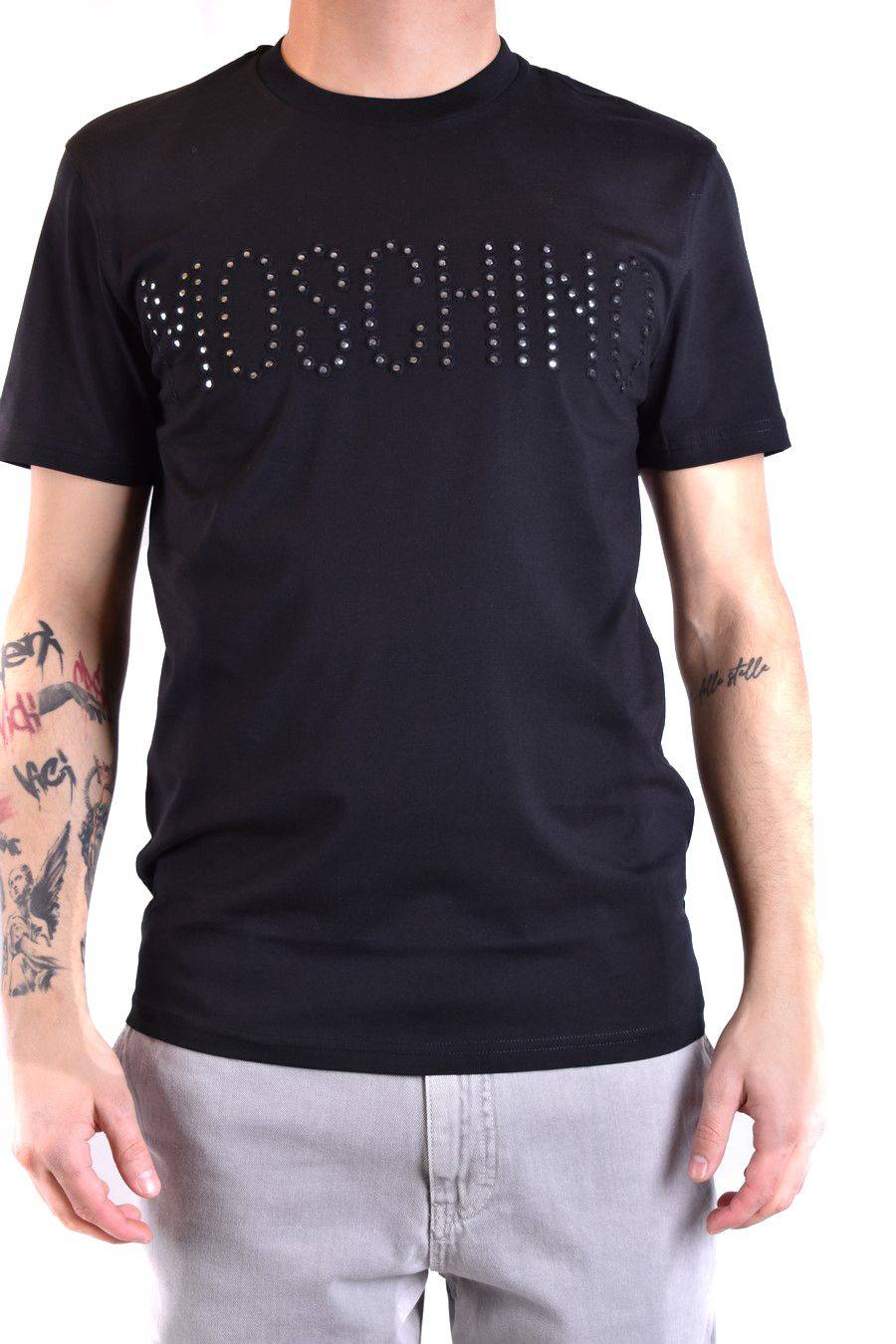 MOSCHINO  T-Shirt Classica in Cotone Nero Moschino Uomo Outlet