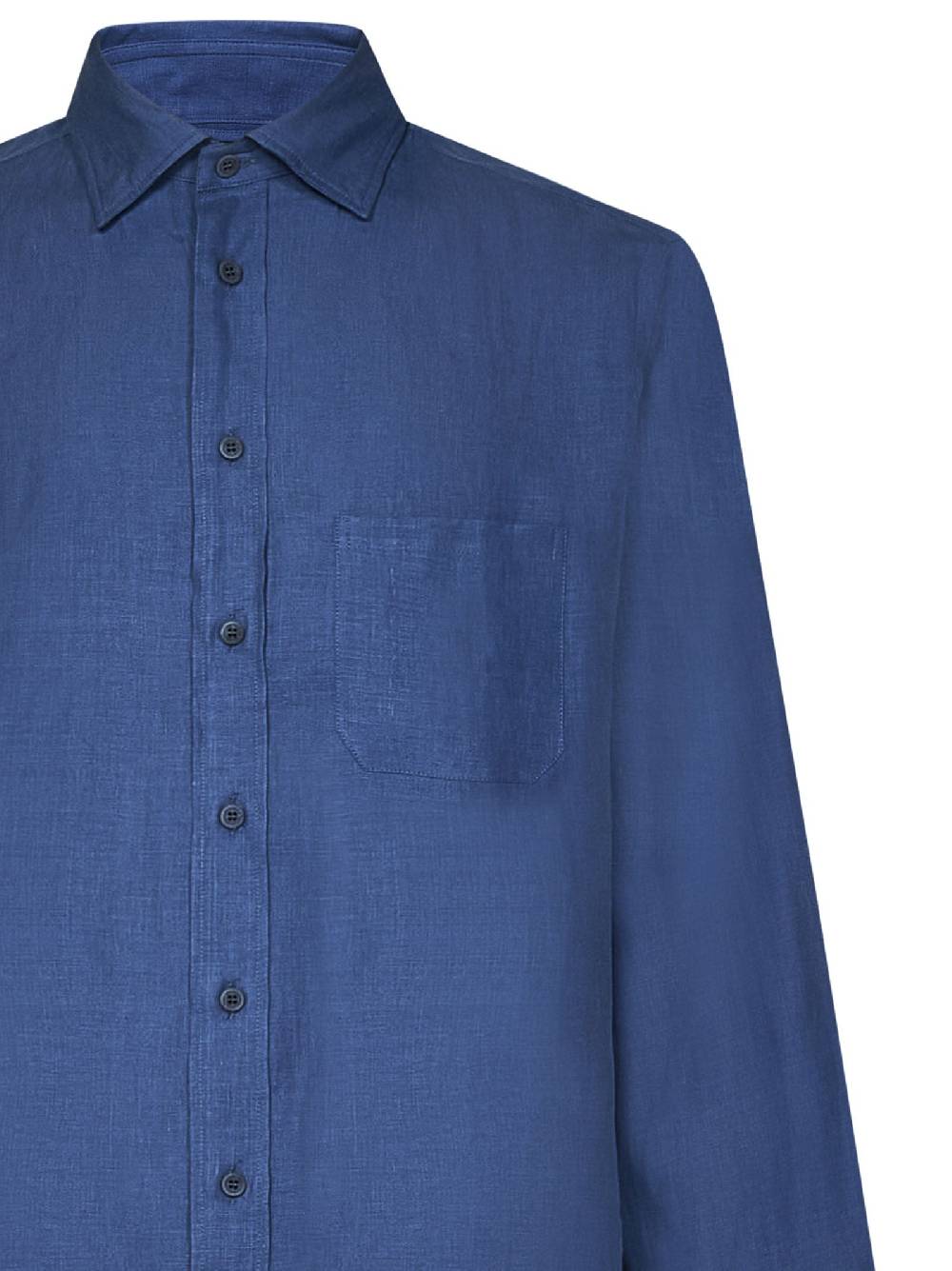 SEASE  Camicia Classica SEASE Blu Reale in Lino da Uomo Vendite Flash