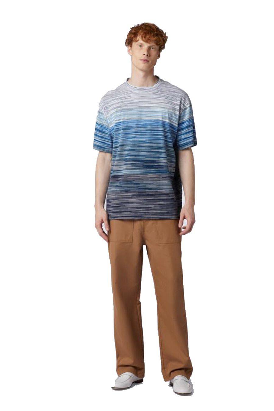 MISSONI  T-Shirt Cotone Blu Uomo Missoni In Linea