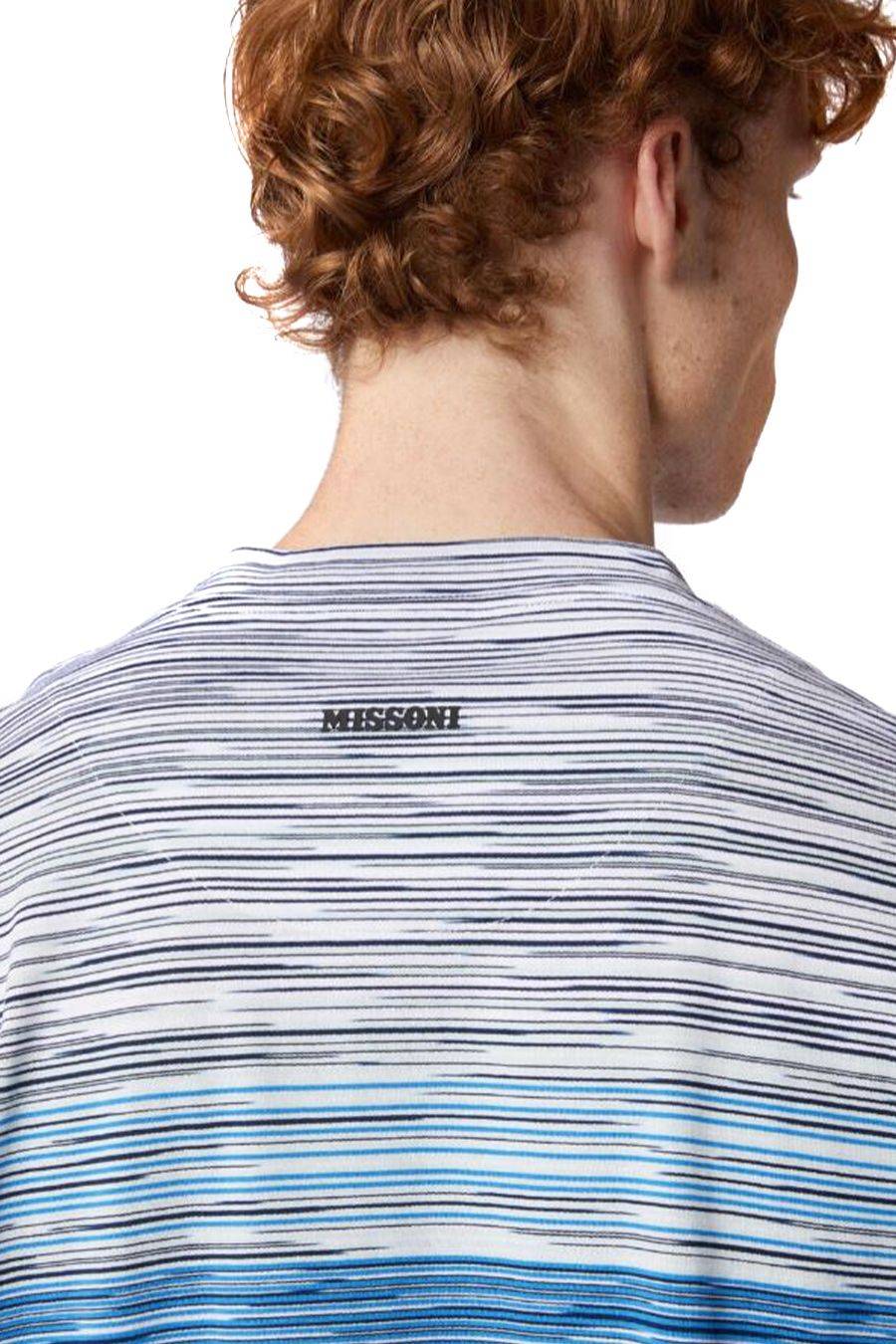 MISSONI  T-Shirt Cotone Blu Uomo Missoni In Linea