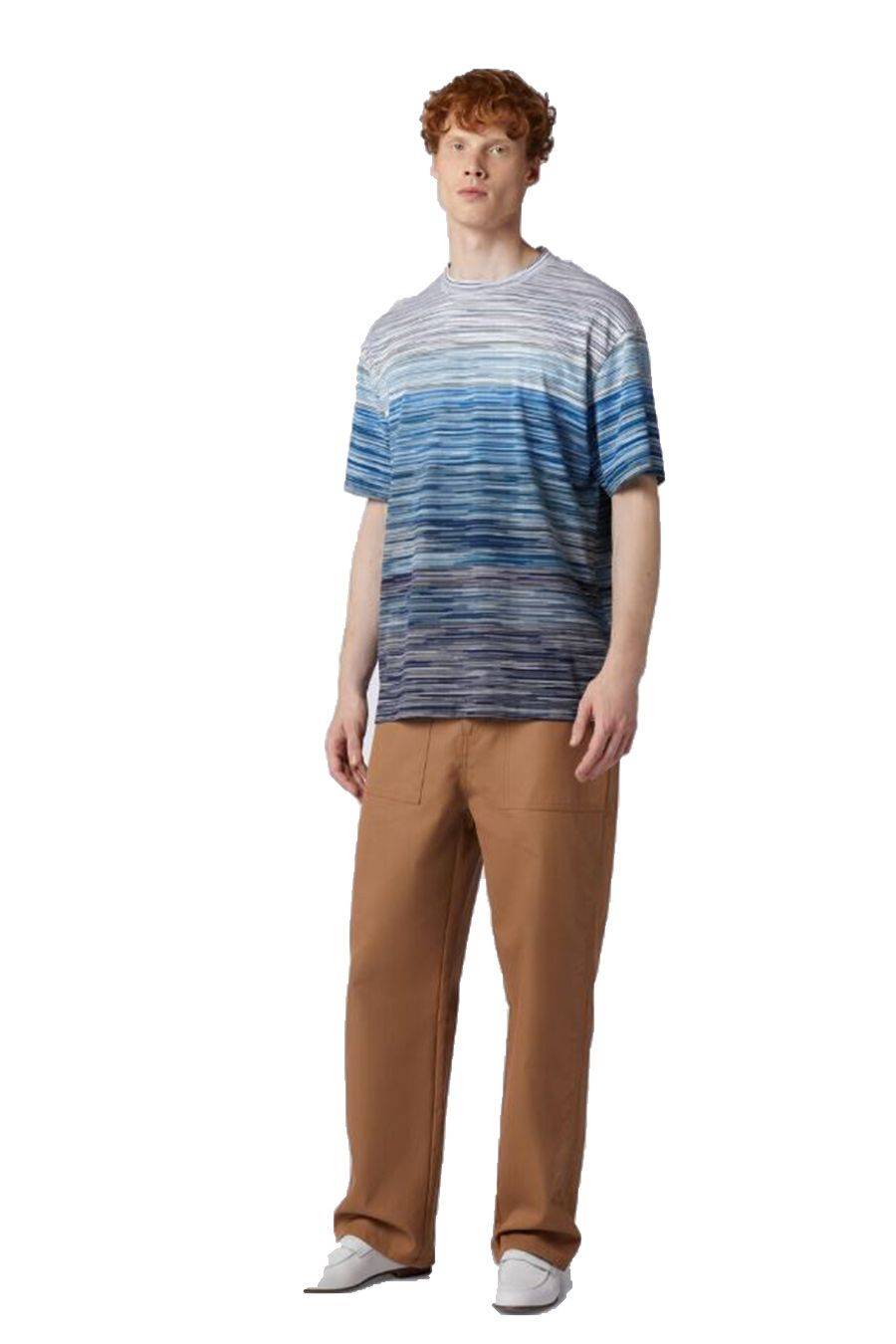 MISSONI  T-Shirt Cotone Blu Uomo Missoni In Linea