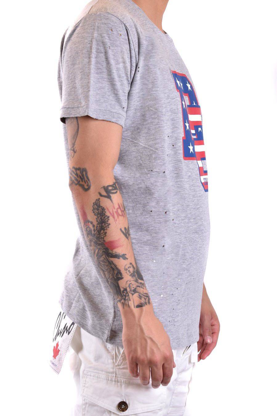 DSQUARED2  Polo Grigia in Cotone Uomo DSQUARED2 Vendita