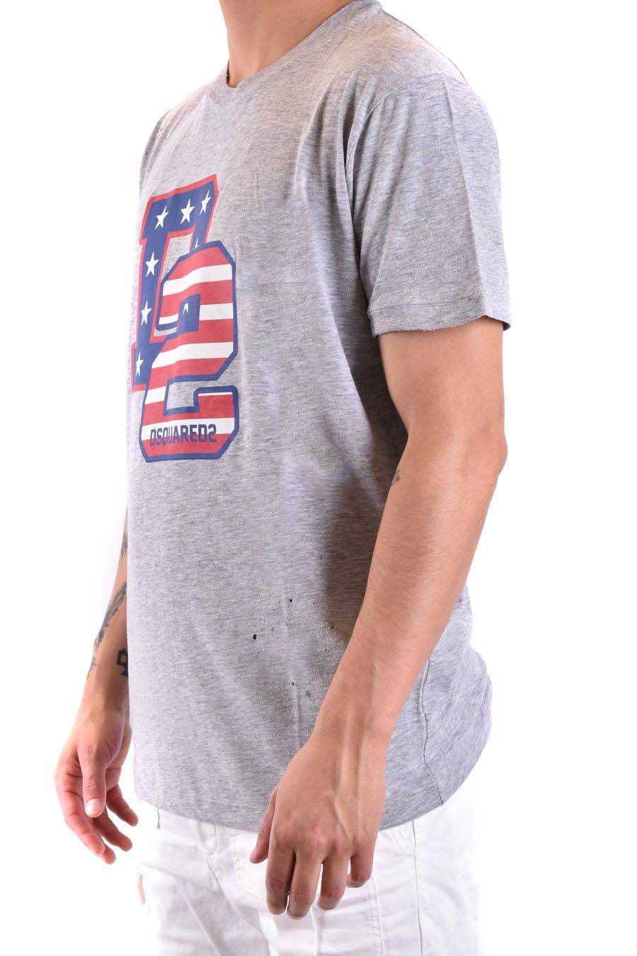 DSQUARED2  Polo Grigia in Cotone Uomo DSQUARED2 Vendita