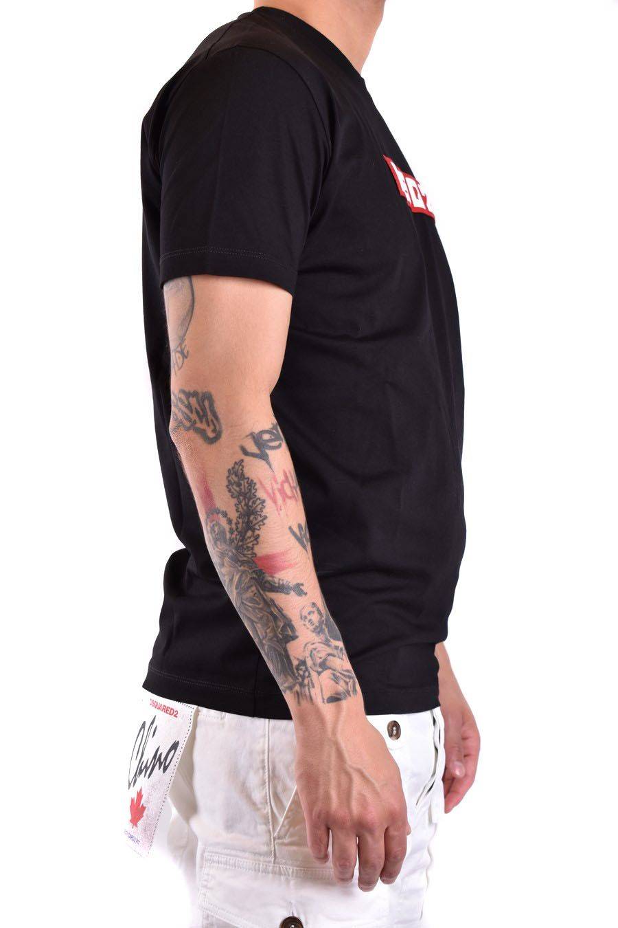 DSQUARED2  T-Shirt Nera in Cotone DSQUARED2 S74GD1223 Fino al 50% di sconto